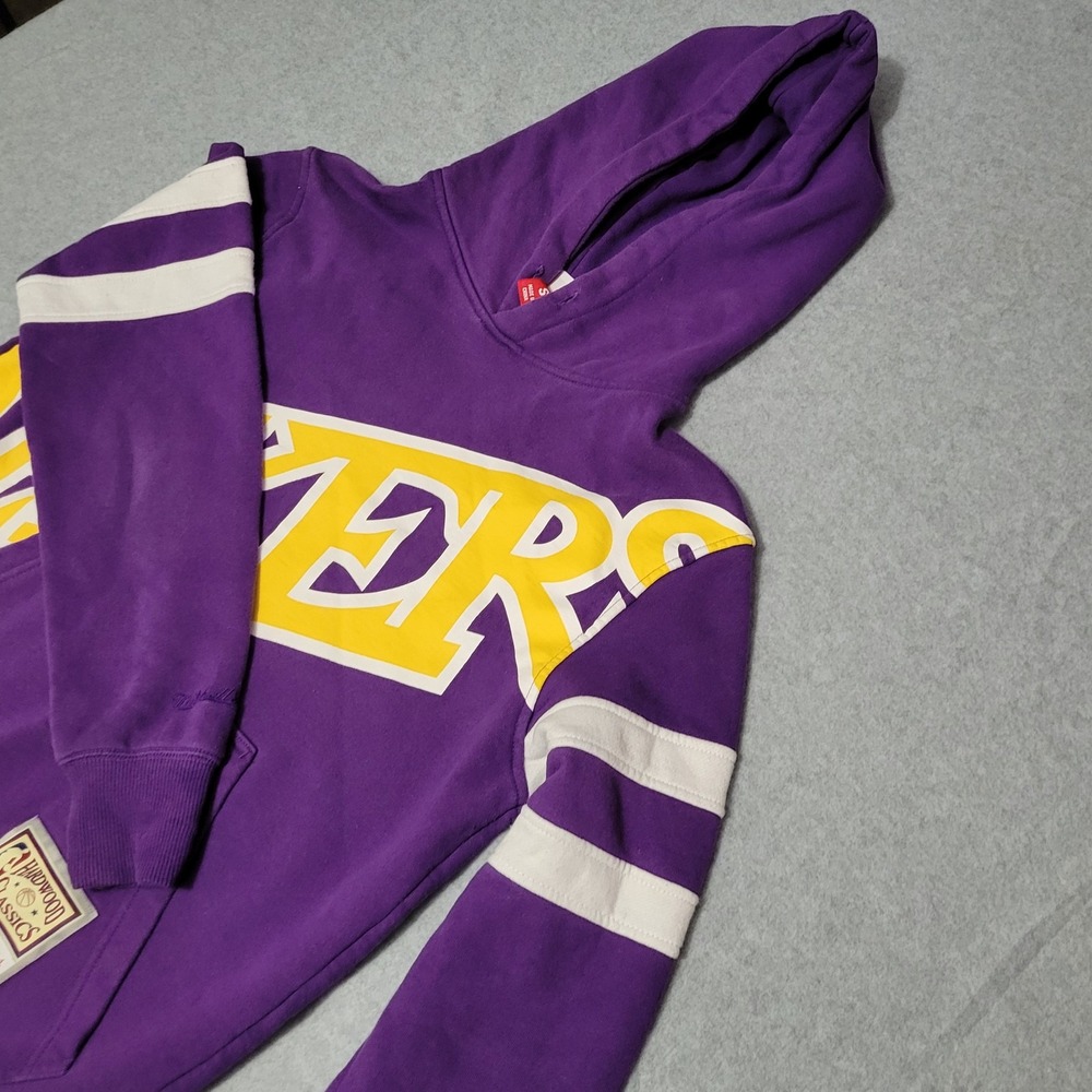 Mitchell & Ness Lakers Hardwood Classics Pullover Hoodie Size Small *See Disc*